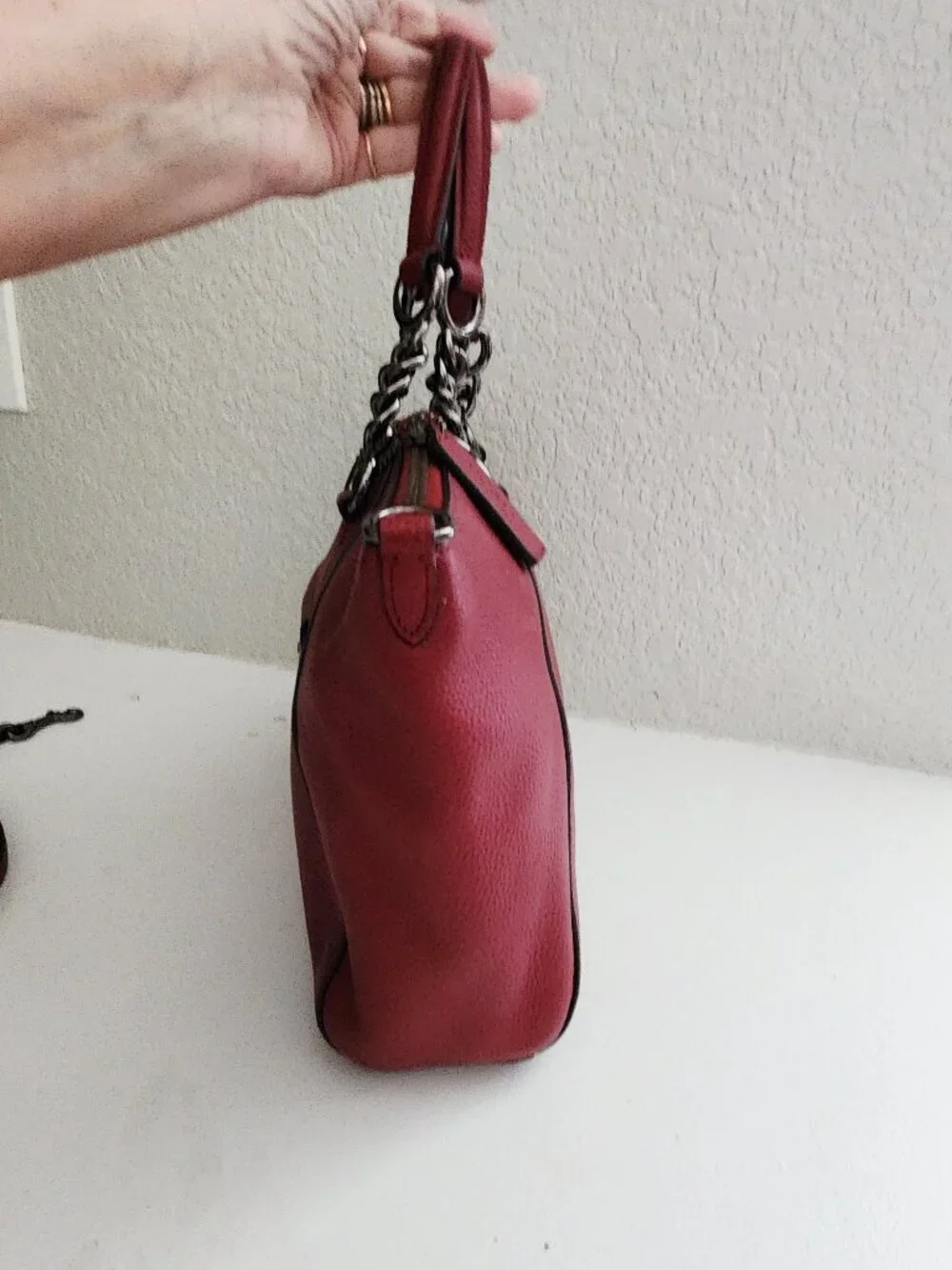 Like New Coach Prairie Deep Red Leather Shoulder Bag Purse